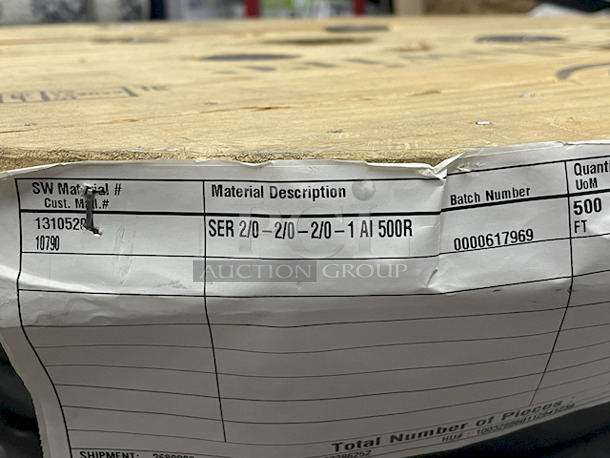 Huge Thimble of Wire. Southwire Model: 13105201 - SER 2/0 - 2/0-2/0 - 1 AI  - Image 2 of 6