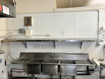 HEAVY DUTY! 118" Wall Shelf With Mounting Brackets. 118x17