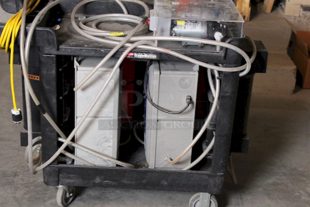 BEAUTIFUL! Mobile Sanitization Station. Features a LOTUS PRO Stabilized Aqueous Ozone (SAO3) High Capacity, chemical-free, sanitizing and cleaning Module Attached to a Rubbermaid Industrail Work Cart. This system transforms ordinary tap water into Stabilized Aqueous Ozone (SAO3) which is a powerful and natural surface sanitizer (99.999%), surface cleaner, stain remover, and deodorizer. - Image 3 of 6