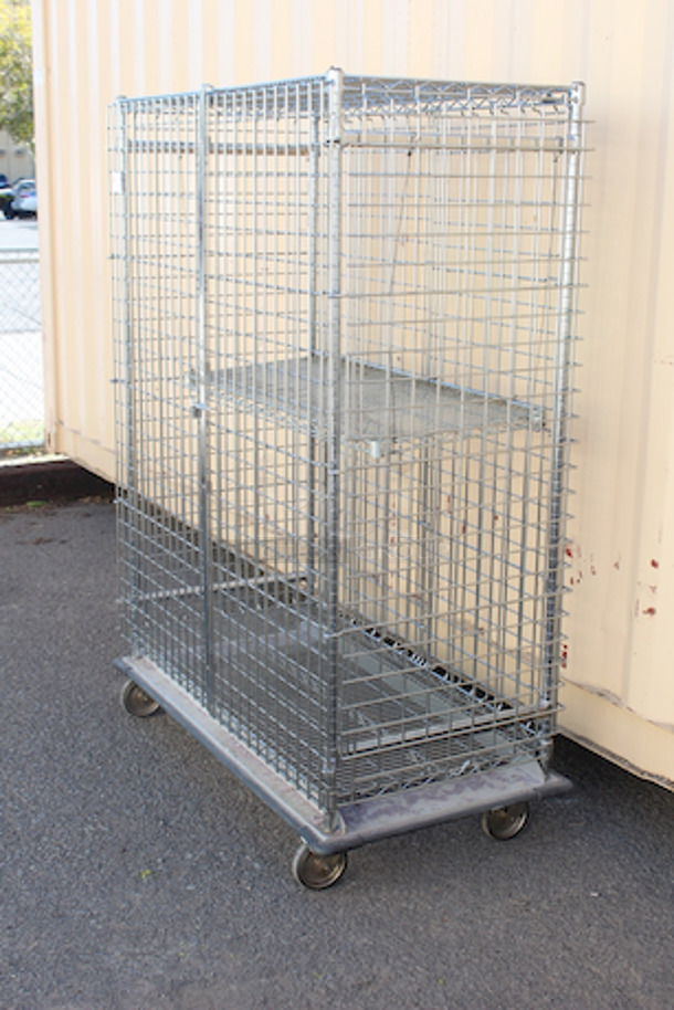 SECURE! Mobile Stainless Steel Wire Security Cage On Commercial Casters. 25x46x65-1/2 - Image 5 of 5