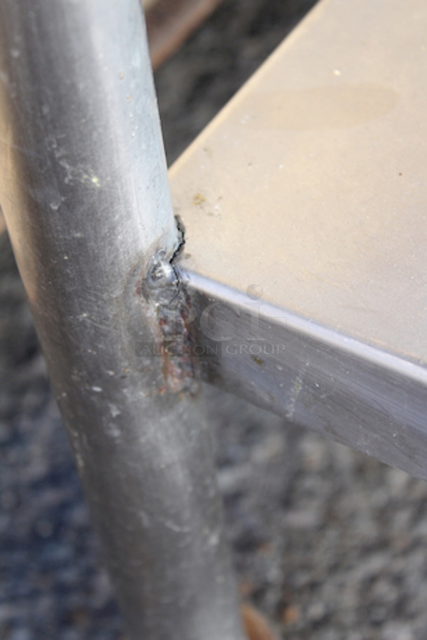 Stainless Steel Table With Undershelf and Can Opener (Welds On Undershelf Are Damaged) 72x39x39 - Image 10 of 10