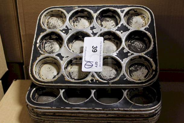AWESOME! 12 Hole Muffin Pans. Muffin Hole Measurements 2-1/2”x1”. OA 13x10x1 10x Your Bid - Image 1 of 3