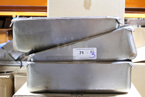 NICE! Set of 4 Full Size Hotel Pans, 6" Deep. 3x Your Bid. 26x18x8