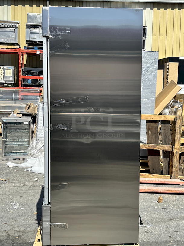 BRAND NEW SCRATCH & DENT! Avantco A-49R-G-HC 54" Glass Door Reach-In Refrigerator. 115v. Tested. Works Perfect. SN: 551837640.  Glass On Right Door Is Damaged. 54x32-3/16x82-1/2 - Image 5 of 9
