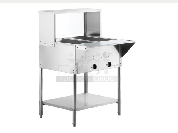 Late Model Used Avantco STE-2S Two Pan Open Well Electric Steam Table with Undershelf - 120V, 1000W Working - Image 1 of 7