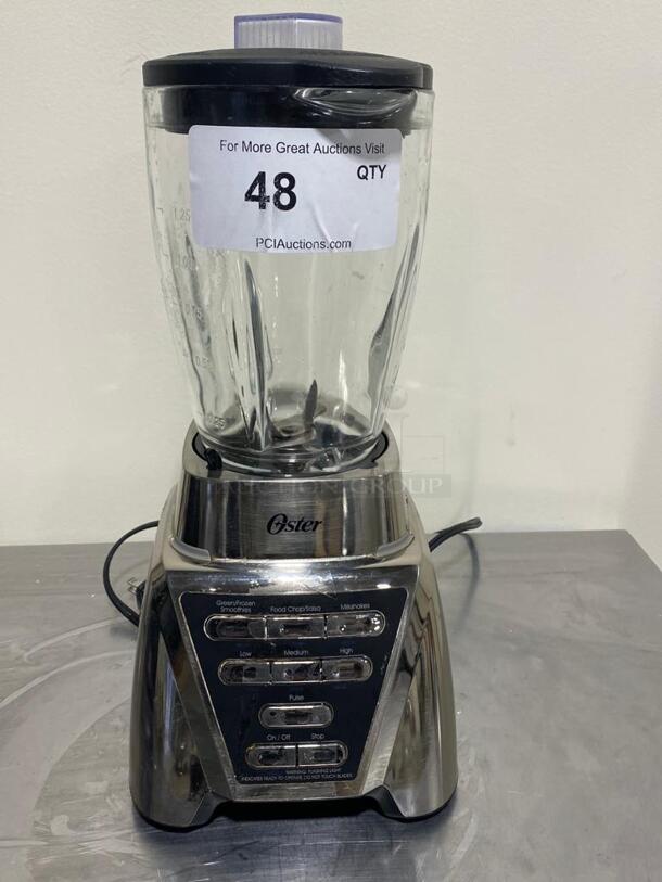Oster Blender Pro with Glass Jar, 24-Ounce Smoothie Cup, Brushed Nickel ..... Tested and Working