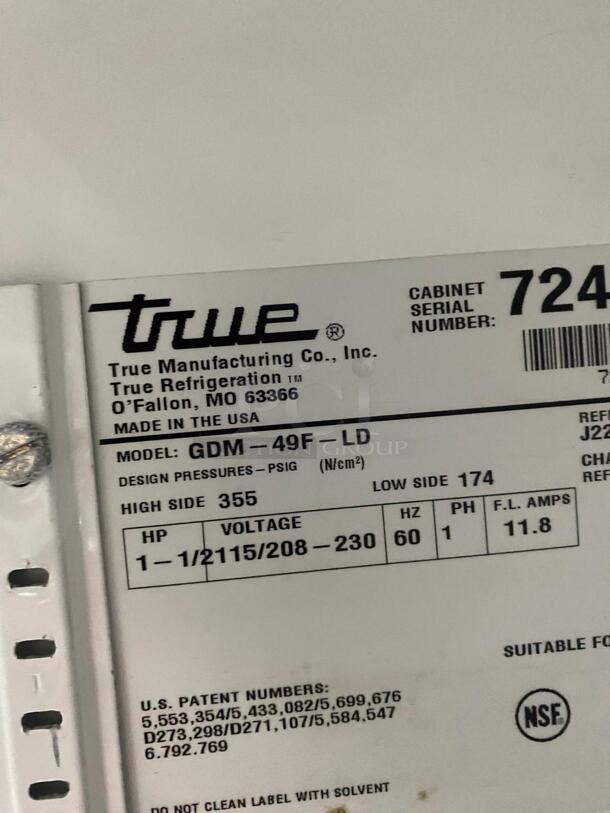 True GDM-49F-LD~TSL01 54 1/8" Black Glass Door Merchandiser Freezer with LED Lighting

 - Image 5 of 6