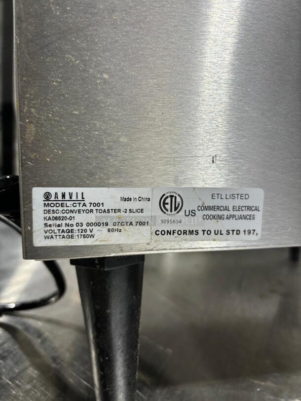 Anvil Conveyor Toaster 
 - Image 5 of 7