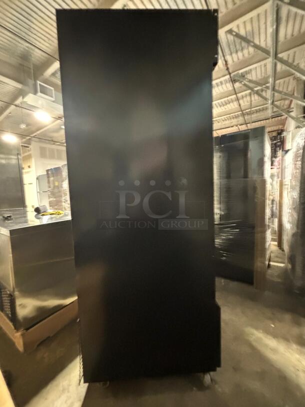 Dukers DSM-40SR Commercial Glass Sliding 2-Door Merchandiser Refrigerator in Black
 - Image 4 of 6