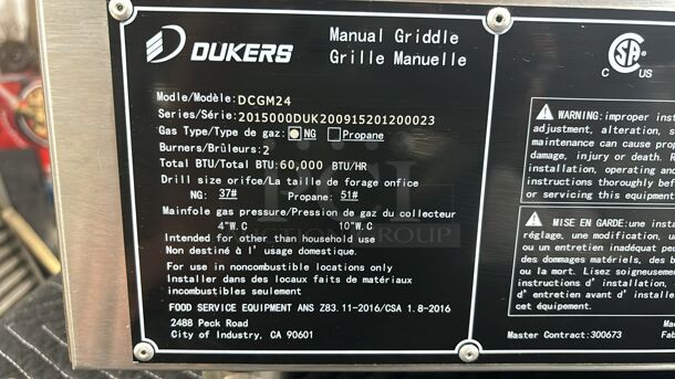 Brand New Scratch & Dent DCGM24 24 in. W Griddle with 2 Burners - Image 6 of 6