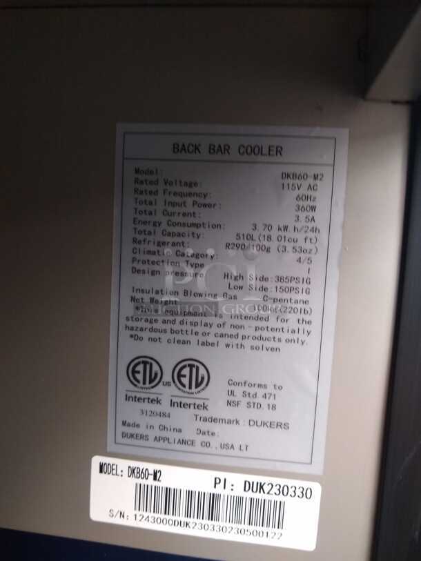 BRAND NEW SCRATCH & DENT Dukers DKB60-M2 61″ Dual Tap Kegerator Draft Beer Cooler
 - Image 4 of 4