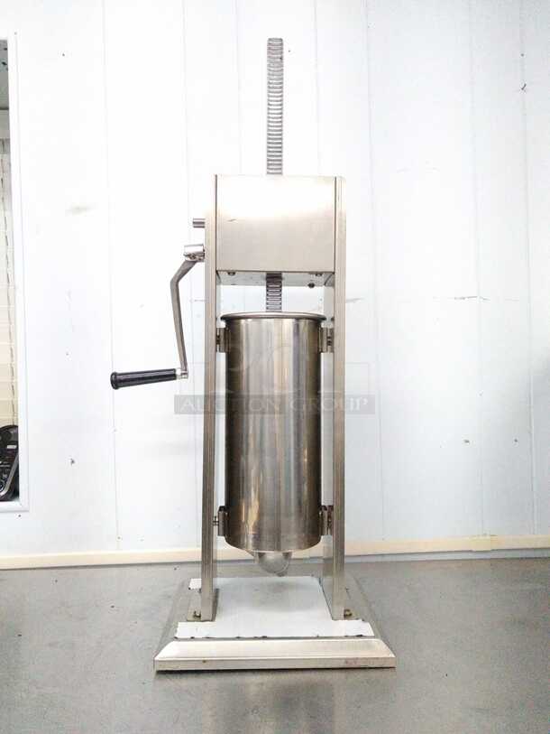 Hakka 11 lb. Stainless Steel Vertical Manual Sausage Stuffer with Different Sized Stainless Steel Funnels
 - Image 5 of 8