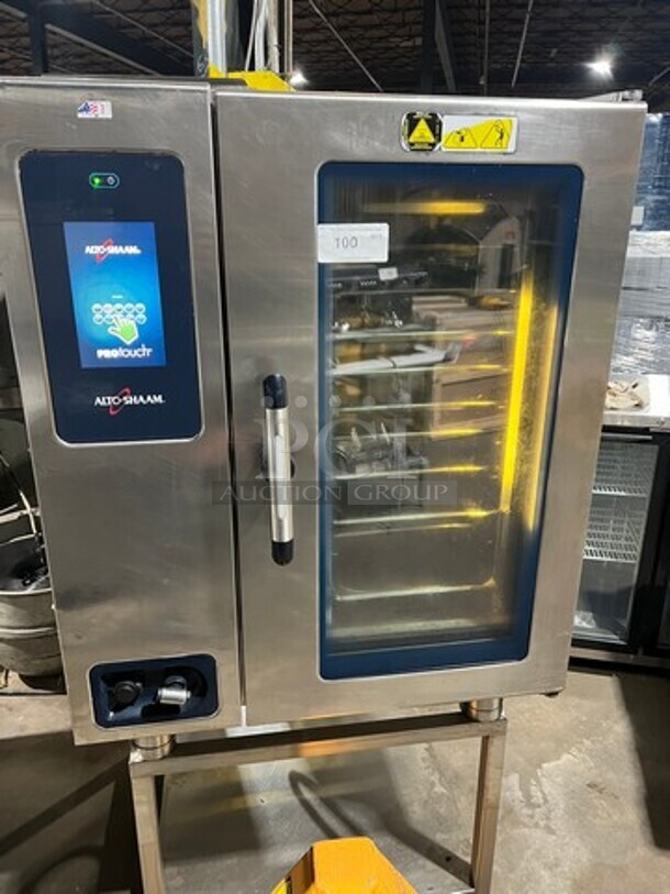 Nice! Alto Shaam Commercial Electric Powered Combitherm Convection Oven! With Underneath Storage Space! All Stainless Steel! On Legs! Working When Removed!  Model: CTP1010E SN: 1631730000 208/240V 60HZ 3 Phase - Item #1106347