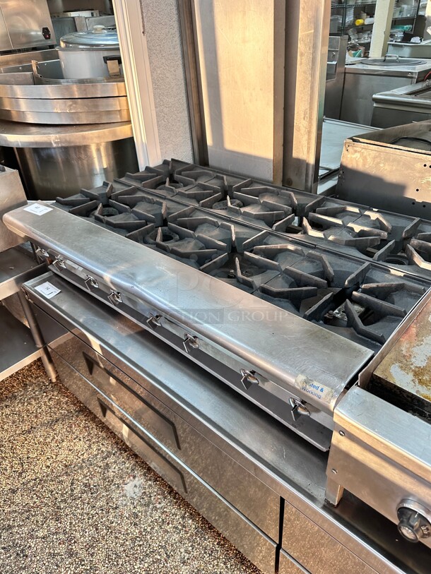 Certified Working American Range Commercial 48 inch Hot Plate with 8 Burners Natural Gas NSF  - Image 3 of 7