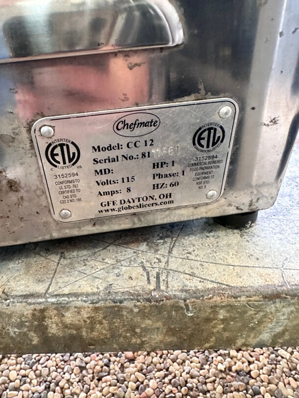 Globe CC12 Chefmate Electric Meat Grinder #12 Head Only 115 Volt  - Image 6 of 6