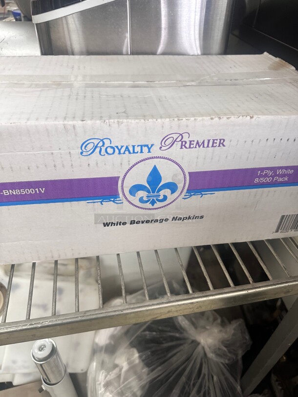 New Royalty Premier Virgin 1-Ply Beverage Napkin - 9" x 9", White - Image 2 of 4