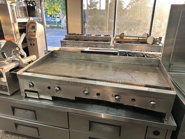 Certified Working! Commercial 60 inch Gas Heavy Duty Flat Grill Griddle NSF With 1 Inch Steel Top  - Image 5 of 7