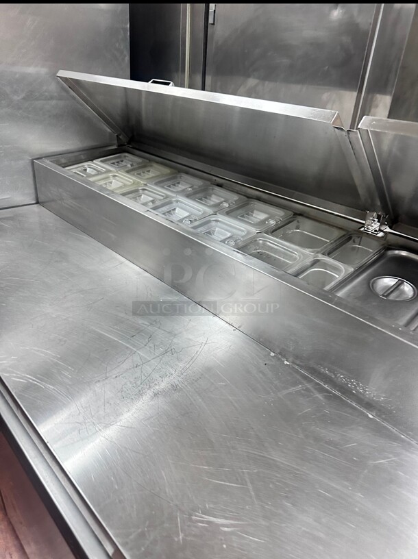 Working Continental CPT92 92 Inch Pizza Prep Table w/ Refrigerated Base, 115v  - Image 8 of 10