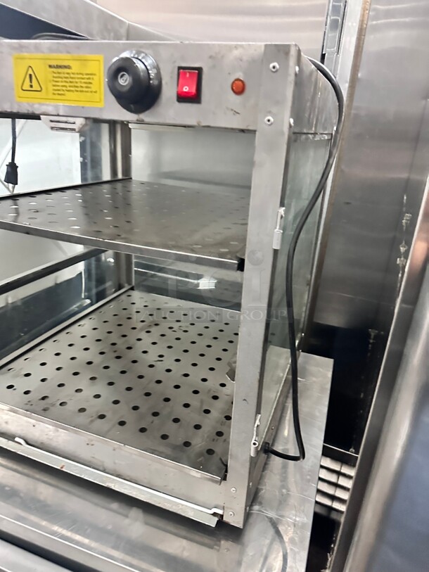 Commercial 3 Tier Food Warmer Display Case Pizza Cabinet Missing Front Door 115 Volt Working - Image 6 of 6