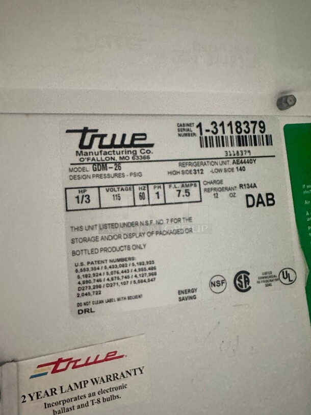 True GDM-26 30"  One Section Glass Door Merchandiser Black, 115v Tested and Working - Image 5 of 8