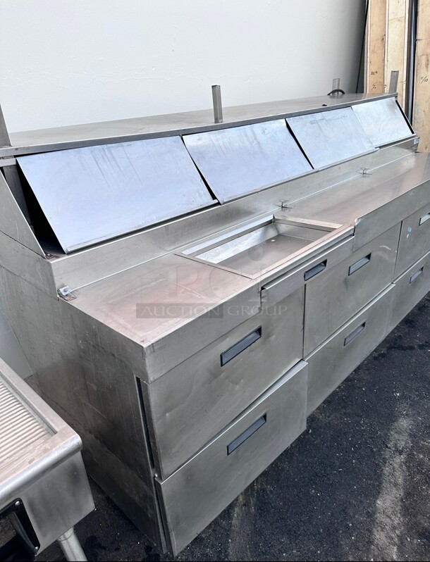 Certified Working Delfield 186114PTBMP 114 inch Pizza Prep Table w/ Refrigerated Base, 115v - Image 6 of 6