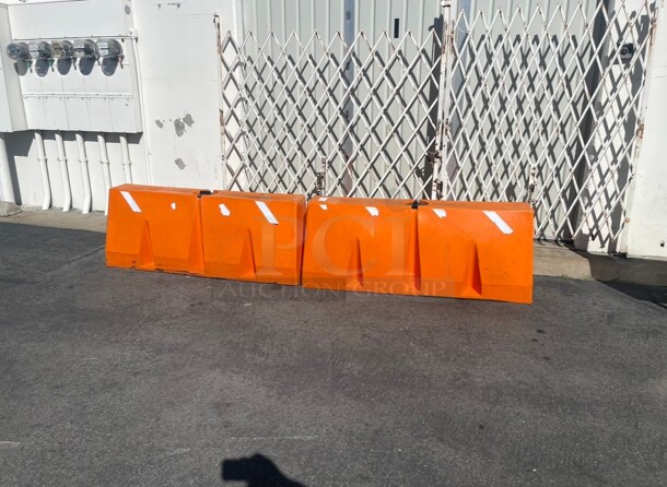 Uline Commercial Traffic Barrier - 60 x 16 x 24 Inch NSF Orange Color Great For Parking Control