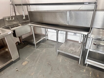 Commercial Stainless Steel Dishwasher Table with  Sink 
94x32x78