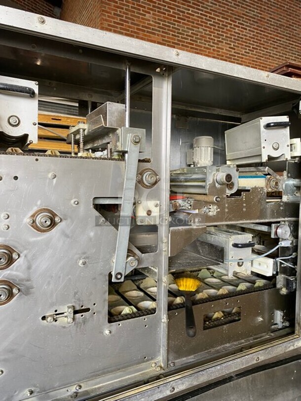 SWEET! KONIG Maschinen/RHEON Commercial Floor Style Stress Free Mass Production BUN ROLL LINE! Up To 4000 PCS Per Hour/Rounded, Stamped, Oval or Folded and Long-Rolled! Model Brotchenanlage/Roll Plant GS USA K2 Serial 3160052! With Rheon Full Line Dough Sheeter WIth Hopper! On Commercial Casters! - Image 8 of 12