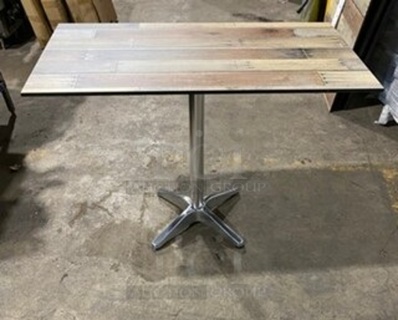 BRAND NEW! HPL - DRIFTWOOD TABLE TOP 24 By 42 Suitable For Indoor/Outdoor Use! High Pressure Laminate! Weatherproof, Scratch and UV-Resistant! Java Finish!