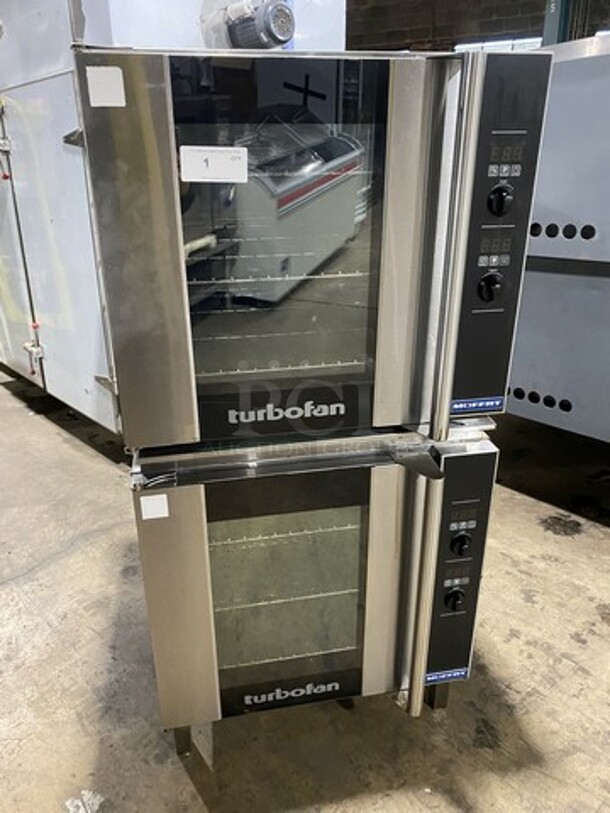 AMAZING! Moffat Turbo Fan Electric Powered Double Stacked Steam Injection Full Sized Convection Oven! Model E32D5 Serial 694091! On Legs! 2 X Yor Bid Makes One Unit! - Image 1 of 11