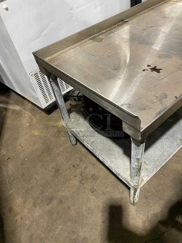 Solid Stainless Steel Work Top/ Prep Table! With Back And Side Splashes! With Storage Space Underneath! On Legs! - Image 6 of 7