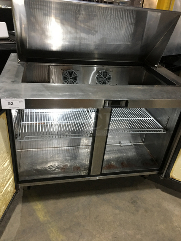 WOW! Atosa Commercial Refrigerated Sandwich Prep Table! With 2 Door Underneath Storage Space! With Poly Coated Racks! All Stainless Steel! On Casters! - Image 5 of 8