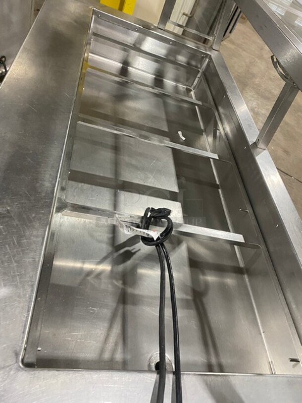 Craig Commercial Refrigerated Food Serving Station Counter/Cold Pan! With Sneeze Guard! With Underneath Storage Space! All Stainless Steel Body! On Casters! Model: LB530SC! 115V 1 Phase! - Image 5 of 10