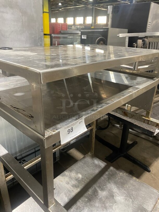 Stainless Steel Work Center With Double Over Head Shelf! On Casters! - Image 6 of 9