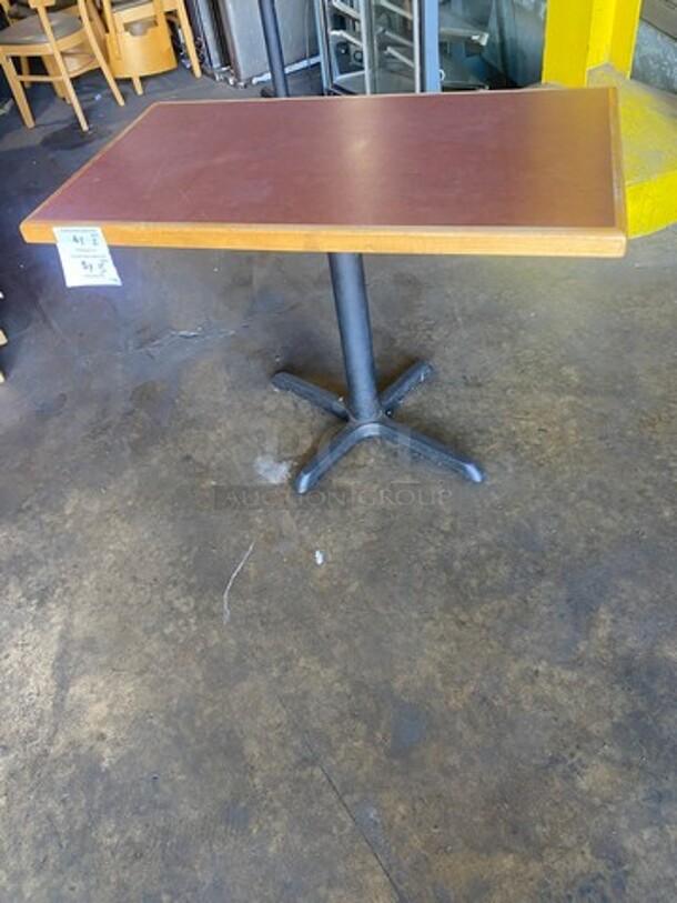 Rectangular Table! With Black Metal Base! 2x Your Bid!