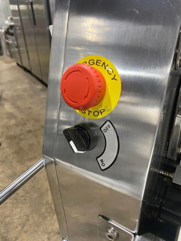WOW! BRAND NEW! IN THE CRATE! Prepline Commercial Floor Style Reversible Dough Sheeter! Stainless Steel Body! Model: FSS120 SN: E21520179 120V 60HZ 1 Phase - Image 8 of 10