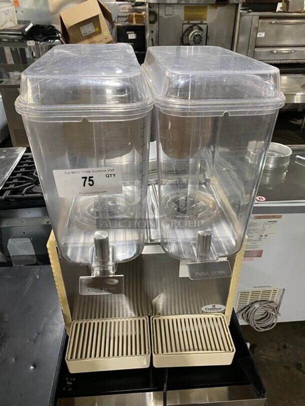 Crathco Commercial Countertop Dual Hopper Beverage Dispenser! With Poly Drip Tray! Clear Poly Jugs! Stainless Steel Body! Model: D254 SN: C000732 115V - Image 1 of 9