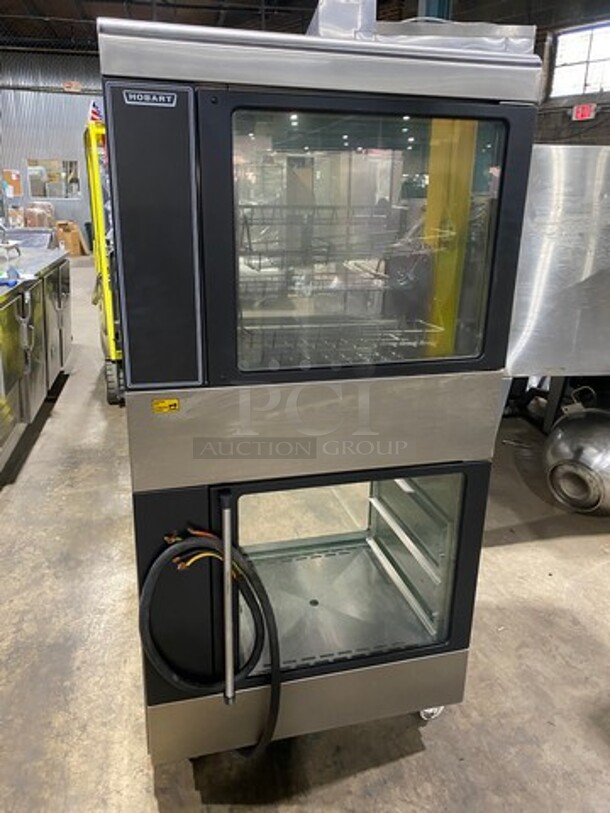 WOW! Hobart Commercial Electric Powered Rotisserie Machine! With Lower Food Warmer! All Stainless Steel! On Casters! Model: HRW220 SN: 750005795 208V  - Image 3 of 11