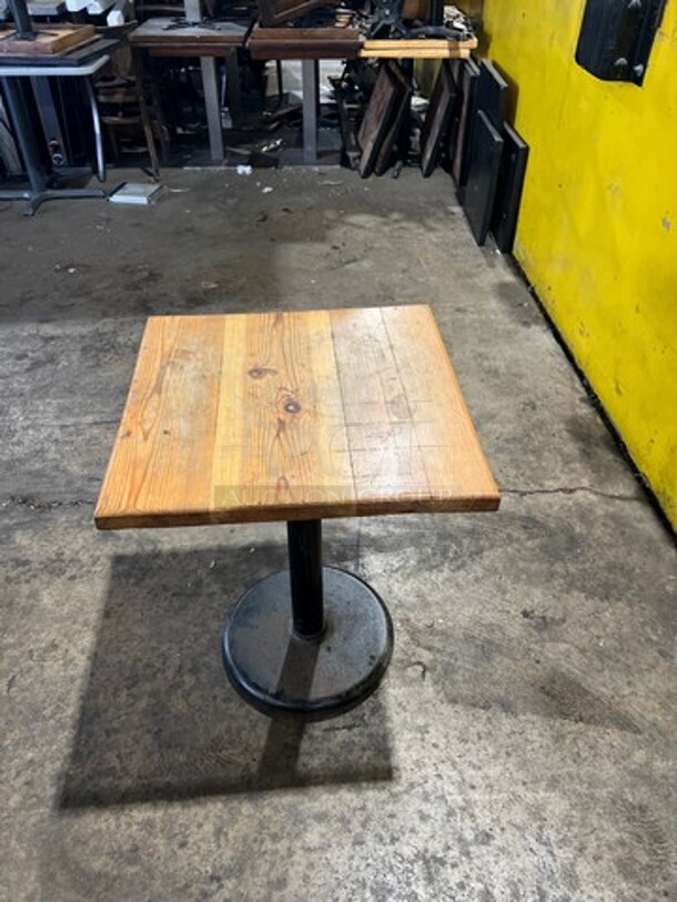 NICE! Solid Wood 24" Square Dining Table! With Black Pedestal Base! - Image 3 of 3