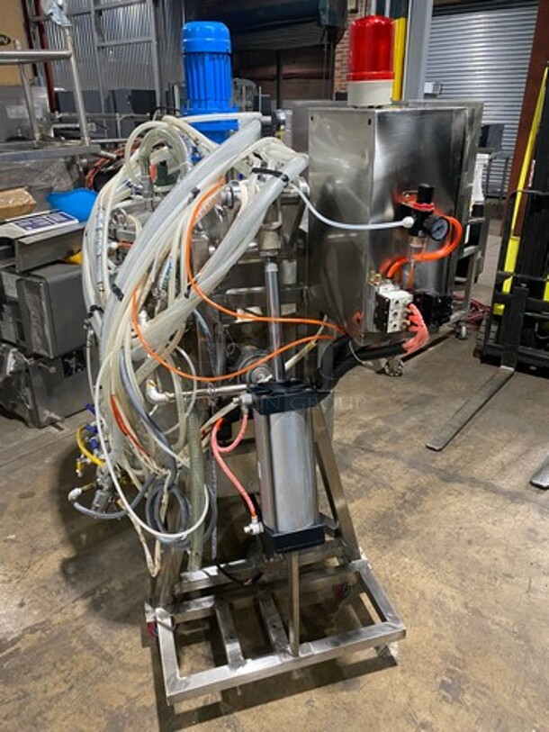AMAZING! Jingye Commercial Automatic High Pressure Cooker Machine! With Unifiller Commercial Depositor/ Dispenser Machine! All Stainless Steel! On Casters! - Image 2 of 7