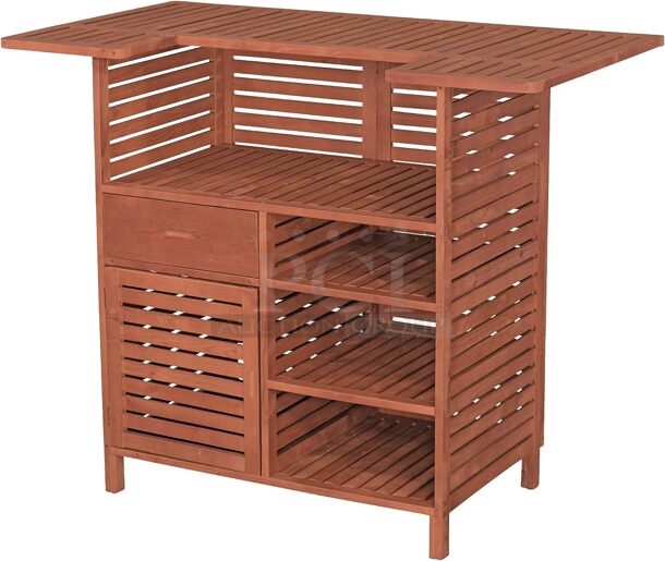 NEW! IN THE BOX! Leisure Season Wooden Outdoor Bar! With Storage Space! Model: OB4727 - Image 1 of 5
