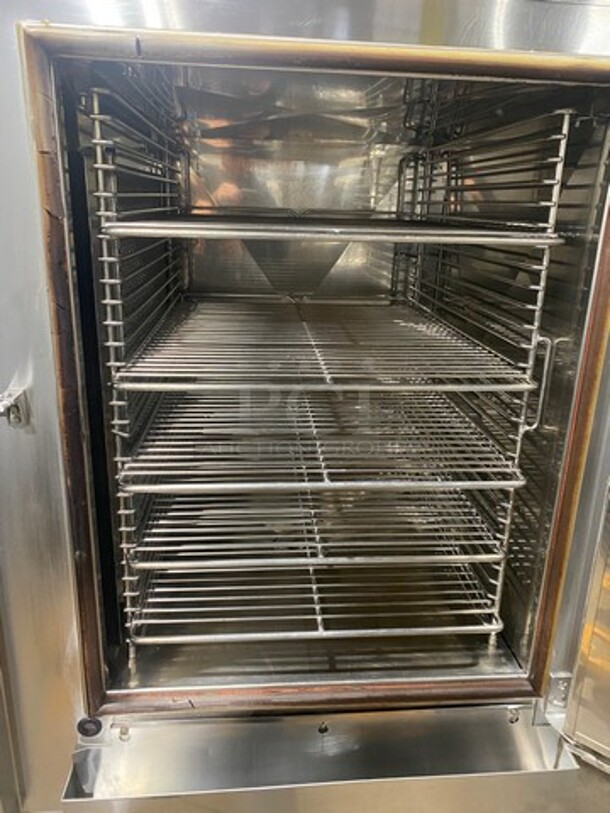 WOW! Market Forge Commercial Electric Powered Combi Oven Steamer! With Pan Rack Storage Space Underneath! All Stainless Steel! On Legs! WORKING WHEN REMOVED! Model: MFC101SAA SN: 112097HD051S 208V 60HZ 1 Phase - Image 6 of 9