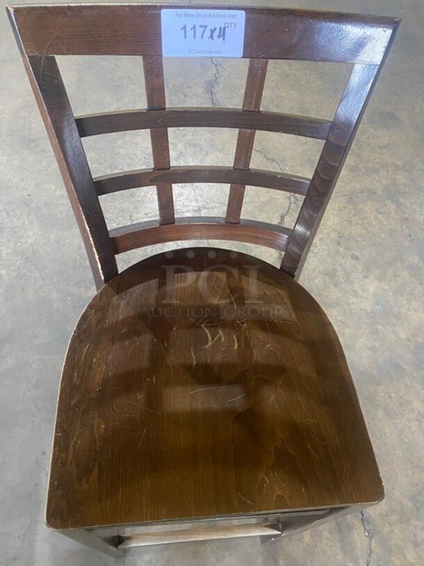 Wooden Window Back Bar Height Chairs! 4X Your Bid - Image 5 of 6