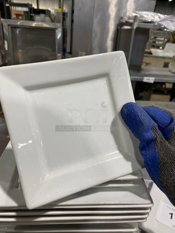 DAD White Ceramic Assorted Size Square Serving Plates! 16x Your Bid! - Image 3 of 7