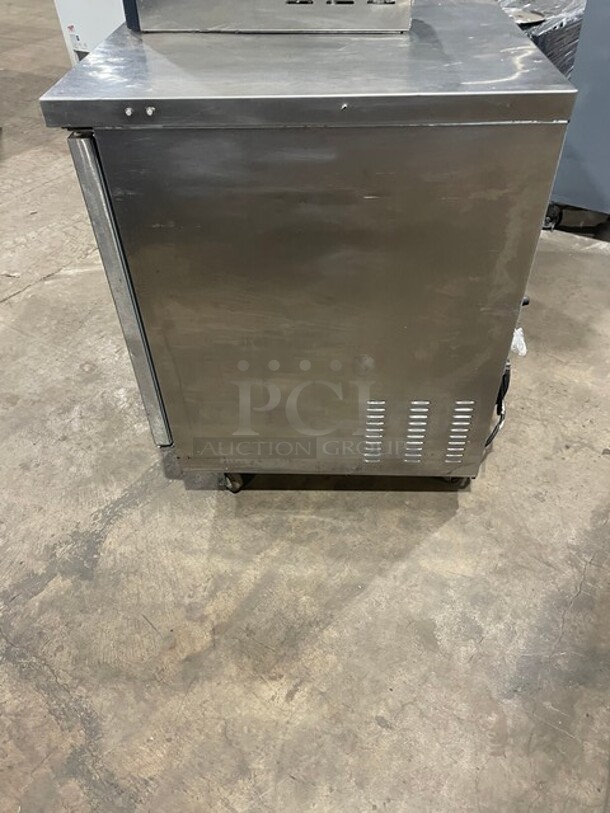 Artic Air Commercial 2 Door Work Top Cooler! All Stainless Steel! With Poly Coated Racks! 115V! On Casters! Model: AUC48R SN: 499185!  - Image 3 of 8