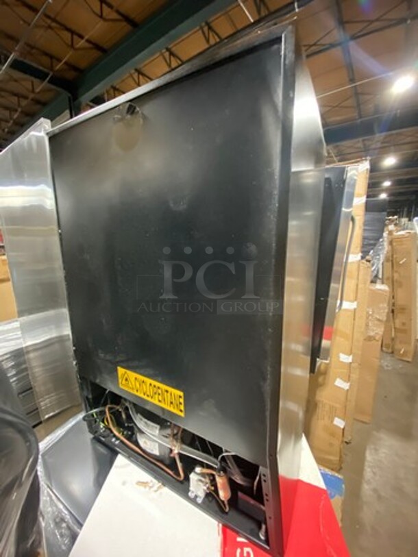 NEW! OUT OF THE BOX! SCRATCH-N-DENT! Whynter French Door Dual Zone Wine And Beer Can Cooler! With Through Doors! Wooden Wine Racks And Metal Racks! Model: BWB2060FDS - Image 3 of 10