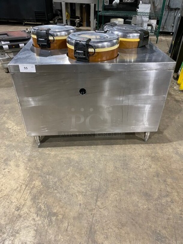 FAB! Amko Commercial Rice Warmer/ Holder Station! On Custom Made Equipment Stand! All Stainless Steel! On Legs! Model: SEJ21000 SN: AW211118 120V - Image 1 of 11