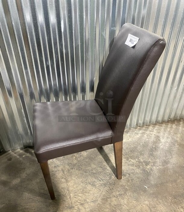 NEW! Brown Vinyl Dining Chair! 2x Your Bid! - Image 4 of 6