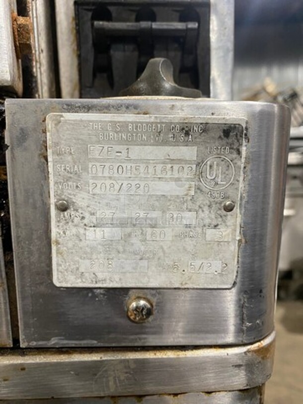 Blodgett Commercial Electric Powered Double Deck Convection Oven! With Metal Oven Racks! All Stainless Steel! On Legs! Model: EZE1 SN: 0780H5416102 208/220V 60HZ 3 Phase - Image 10 of 10