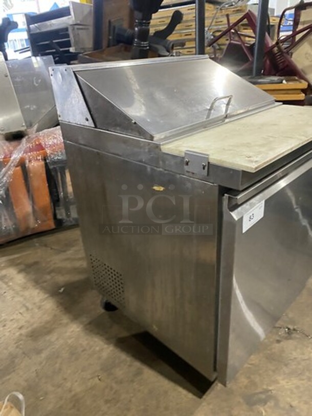Adcraft Commercial Refrigerated Sandwich Prep Table! With Commercial Cutting Board! Single Door Storage Space Underneath! All Stainless Steel! On Casters! Model: SL1D SN: 6371420414100605 - Image 2 of 10